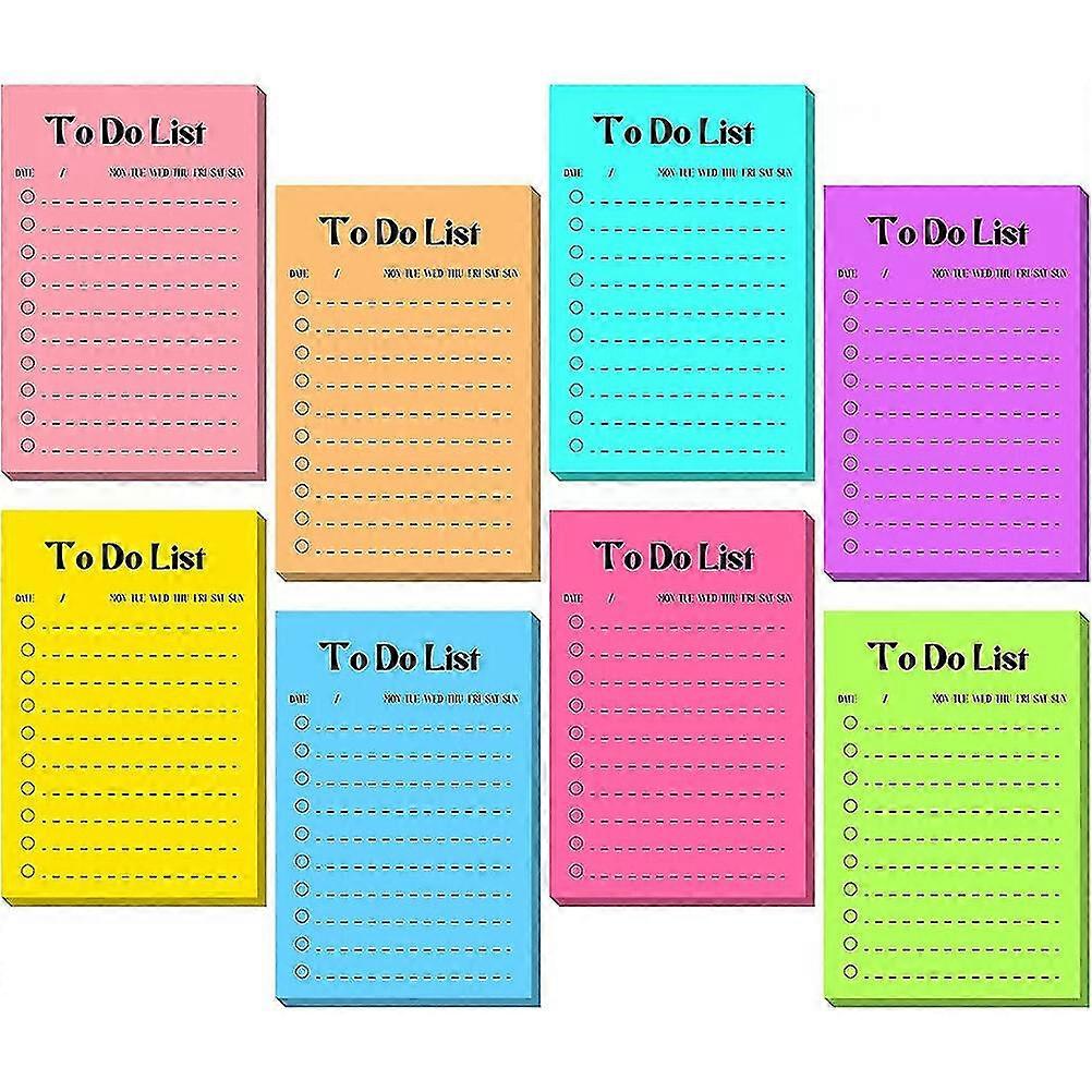 8 Books Of Memo Pads Tearable Memo Stickers Portable To-do List Memo Pads For Student