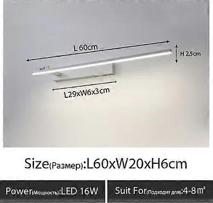 الحديثة LED الجدار الخفيفة الحمام الجدار مرآة مجلس الوزراء مضمد أسود أبيض تركيبات الإضاءة AC90-260V مصباح ديكور المنزل