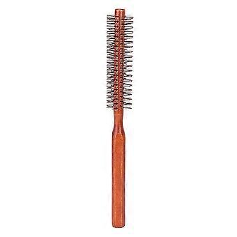 Escova de cabelo redonda styling enrolar rolo escova de cabelo escova de madeira pequena unissex para secagem por escova uso doméstico