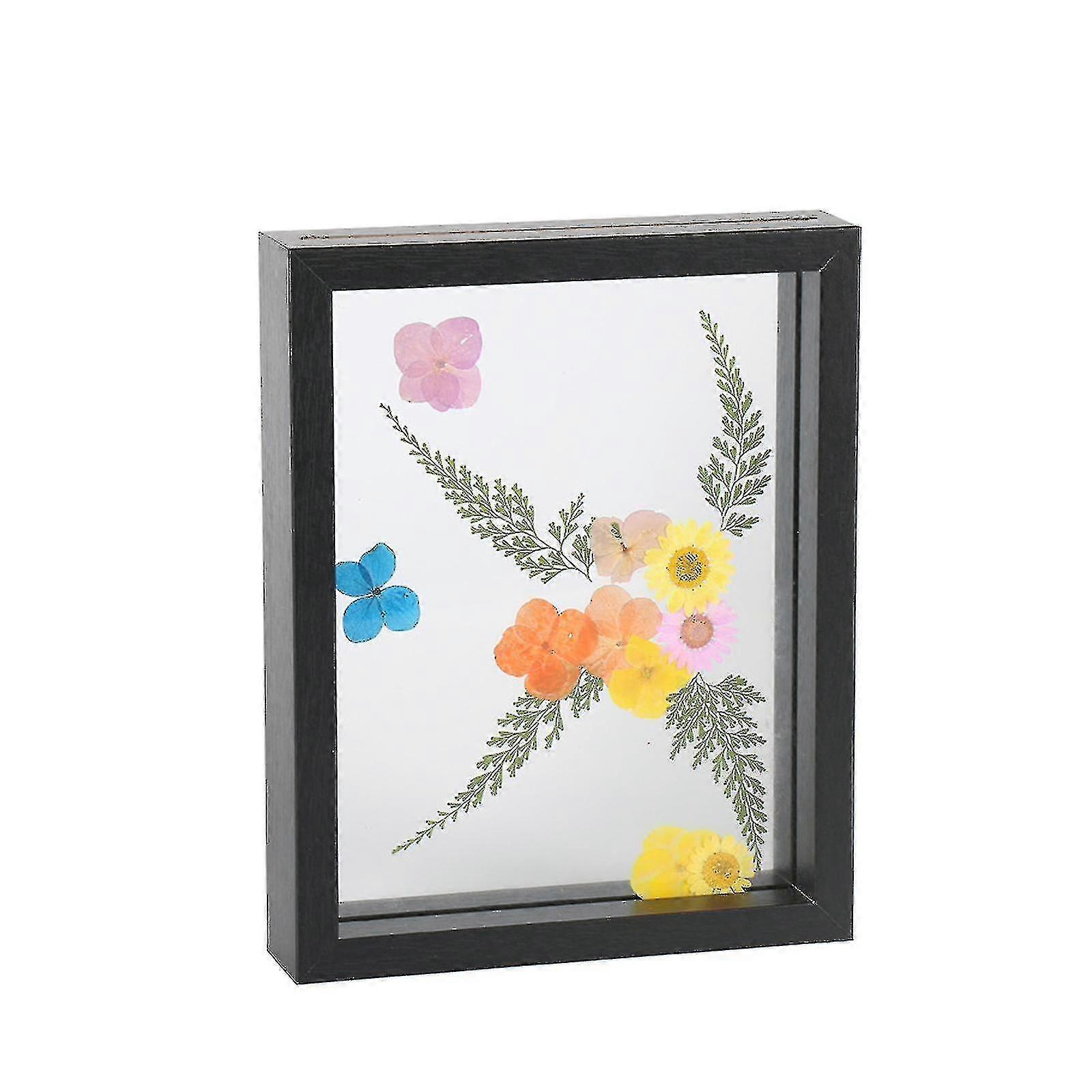 Double Glass Side Floating Photo Frame For Table Top Wall Hanging, Displays Photo