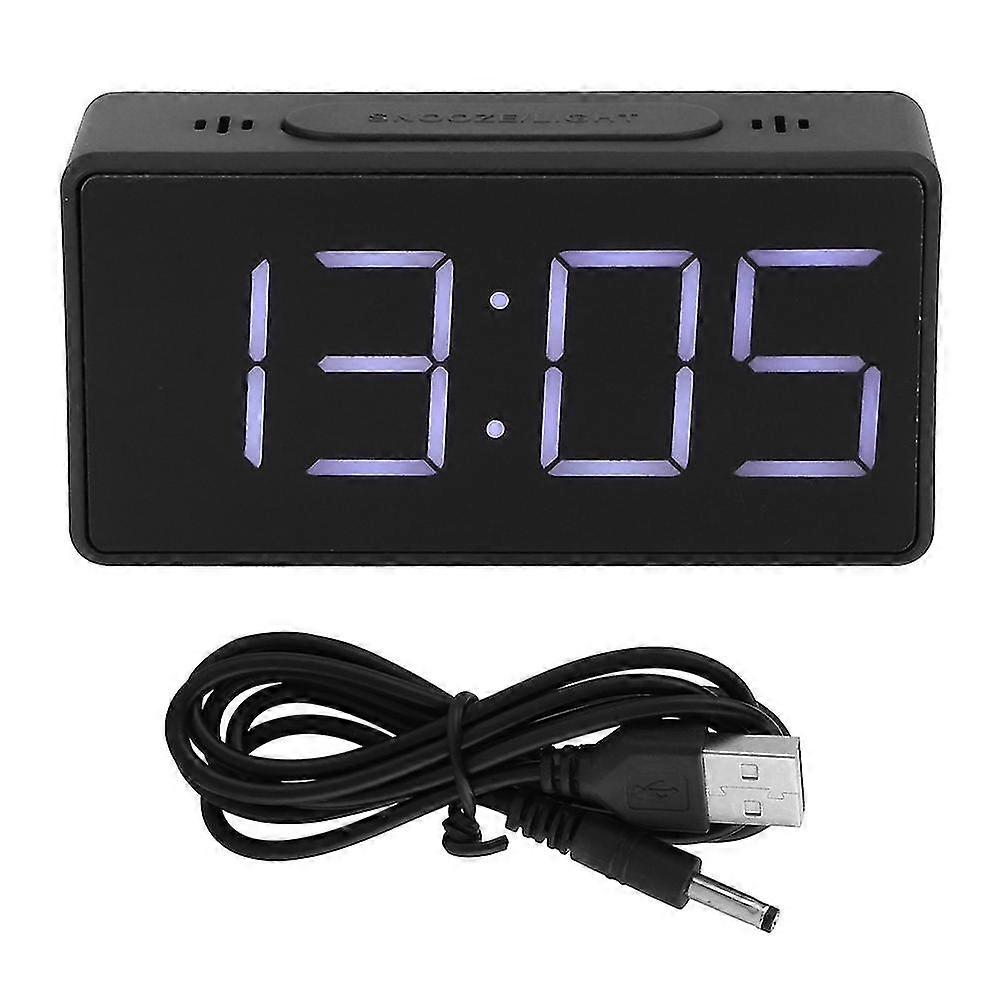 Simple Electronic Clock Led Bedside Alarm Clock With Snooze Function For Student Home Use <br > (black )