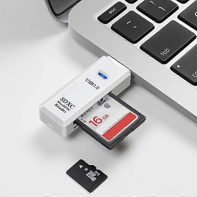 High-Speed USB 3.0 SD/TF Card Reader, Compact Flash Memory Card Adapter, Plug-and-Play for Computer Laptop, Multi-Format Support with LED Indicator, 5