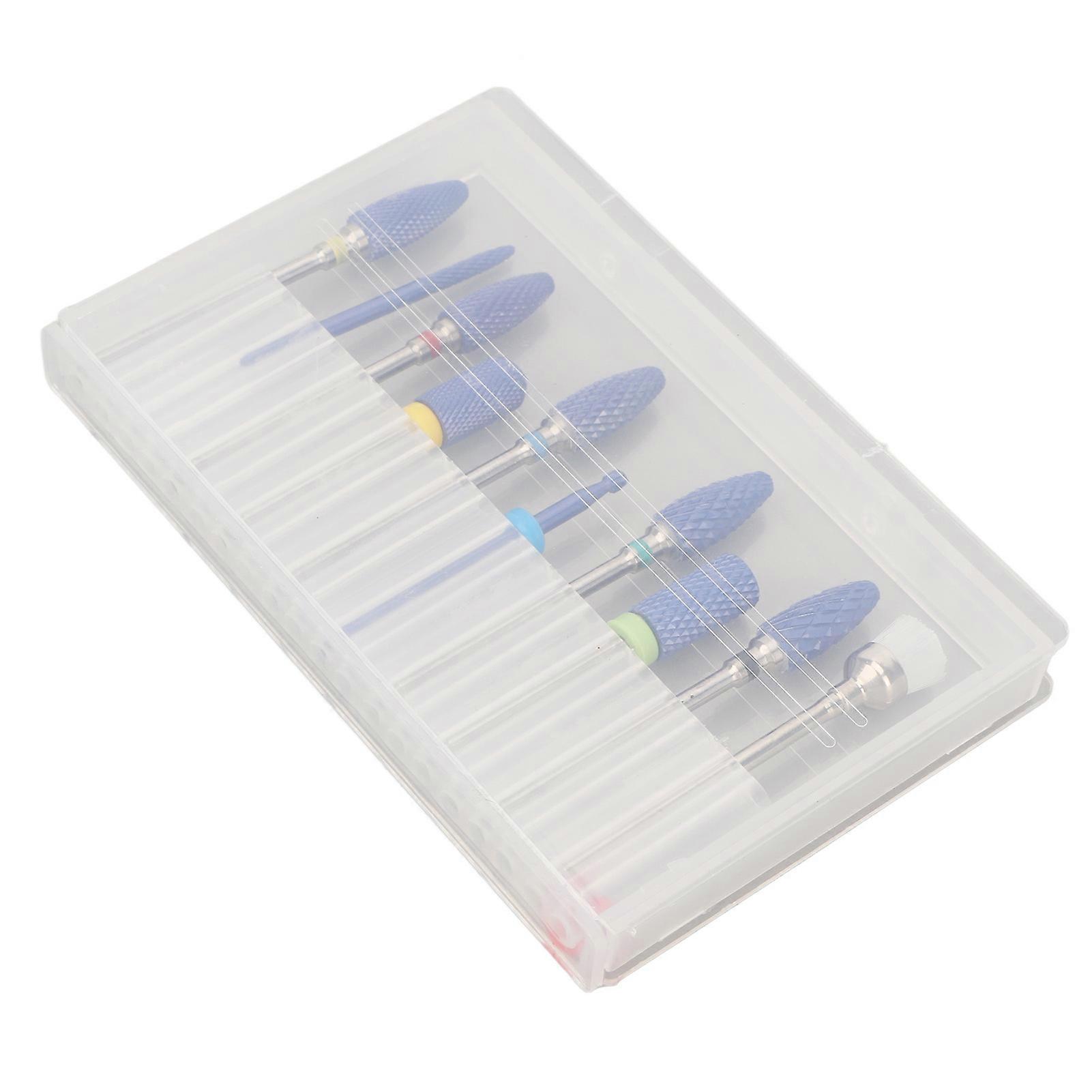 10-Piece Nails Drill Bits Set Tungsten Steel Rotatable Grinding Head with Storage Case