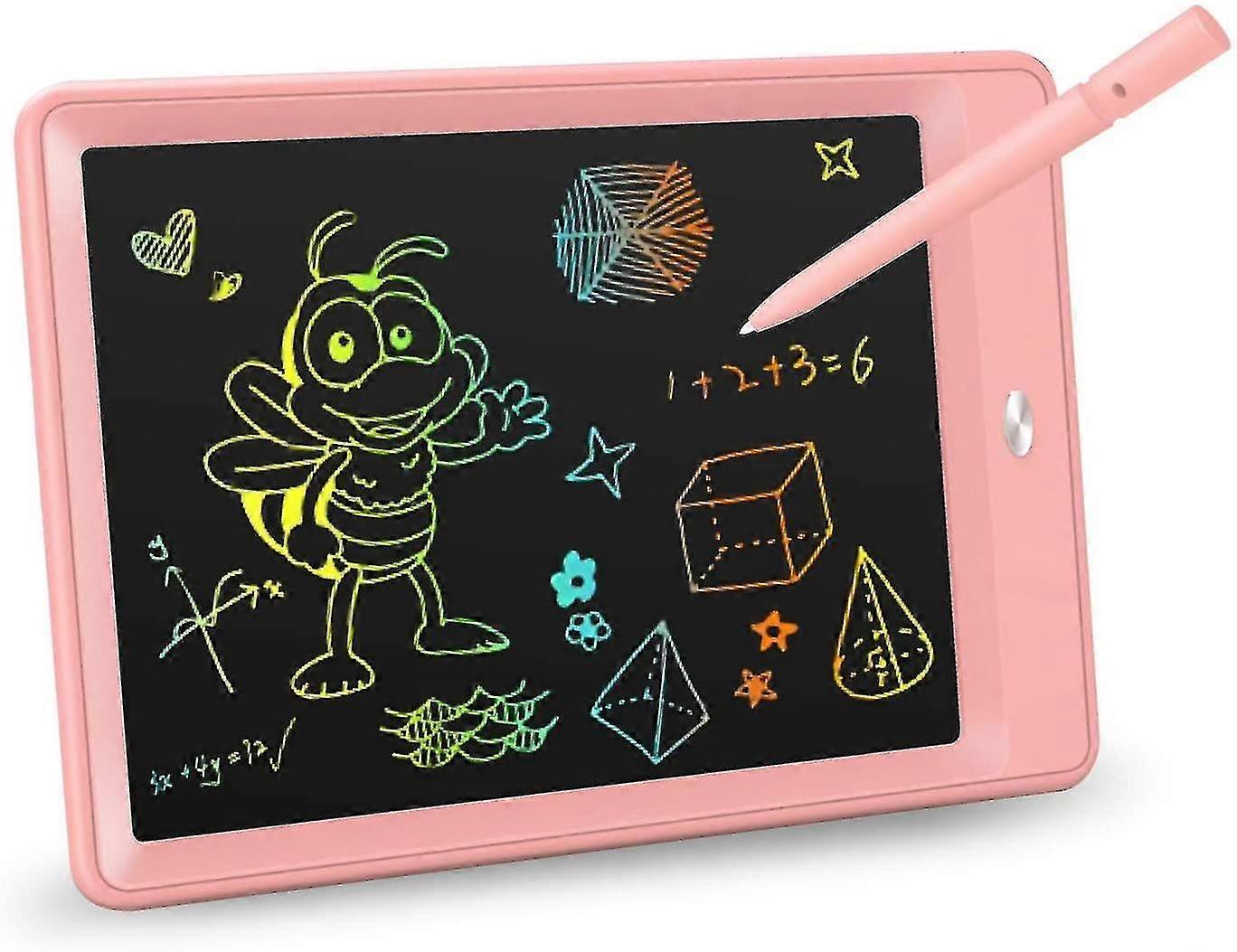 Lcd-kirjoitustabletti, 10 tuuman värikäs taaperon doodle-piirustustabletti, pyyhittävät uudelleenkäytettävät elektroniset piirustustyynyt, opetus- ja oppimislelu