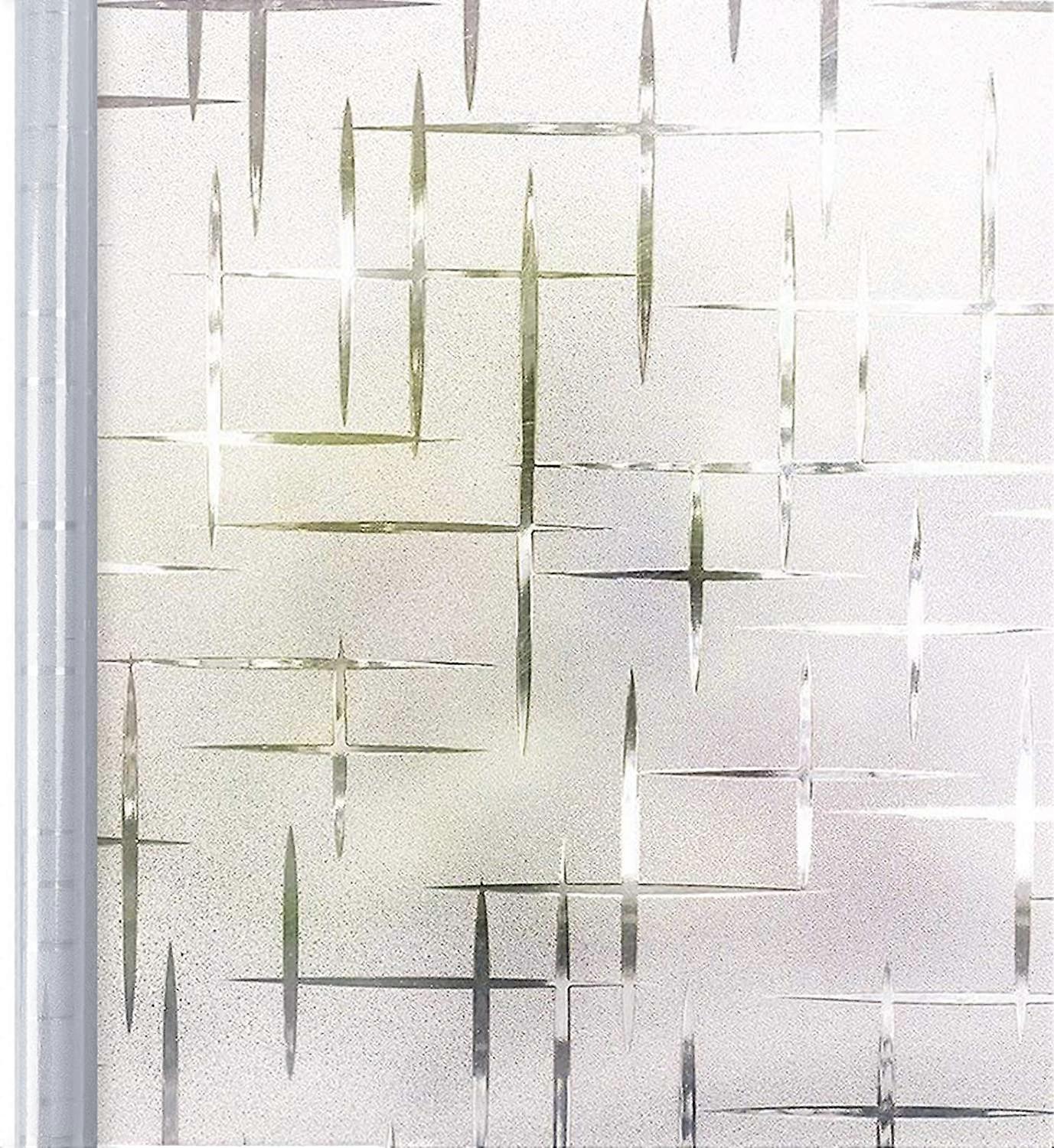 Frosted Window Film Cross Pattern 90 x 200 cm
