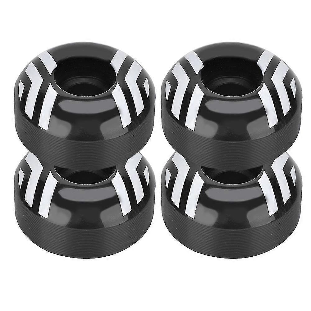 High Elastic PU Children Skateboard Wheel 4PCS Wear Resistant AntiSkid Flexible Steering (Black)