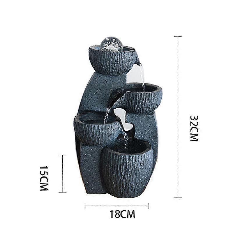 Redkid Indoor Electric Tabletop Fountain with LED Lights Decorative Tiered Waterfall Design Quiet an