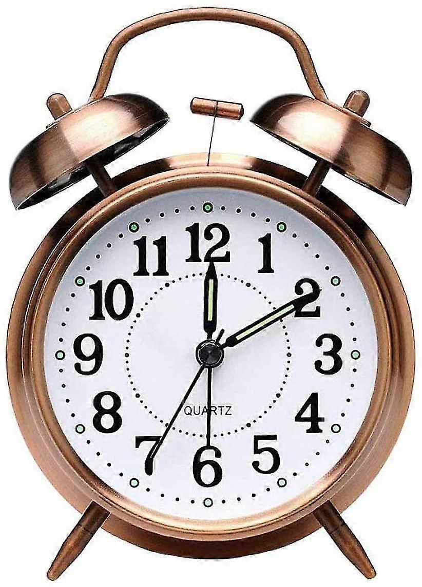 Retro Alarm Clock, Old Fashioned Bedside Alarm Clock With Night Light Battery Operated