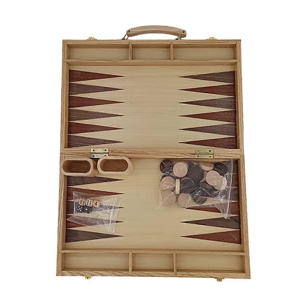 Backgammon Set - Classic Medium 15 Inch Backgammon Sets for Adults Board Game with Premium Wooden Case - Best Strategy Game