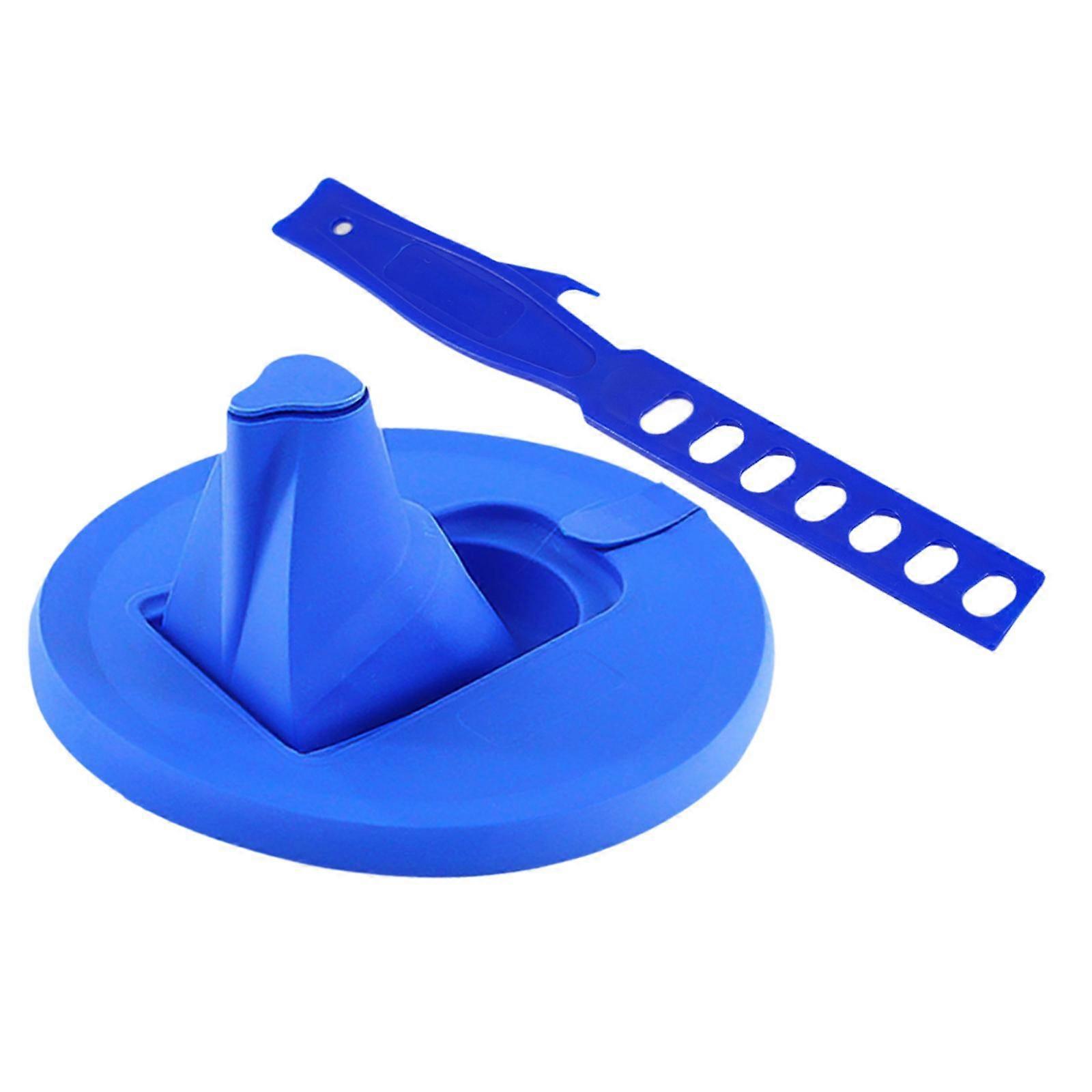Paint Can Lid Cover and Pouring Spout with Paint Stick with Ventilation Hole Blue