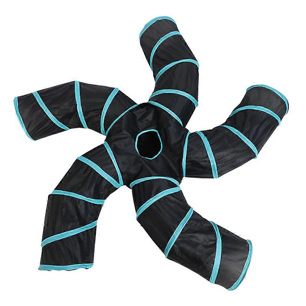 Collapsible Tunnel Tube Pet Toys 5 Way Tube for Play Tunnel Large Hideaway