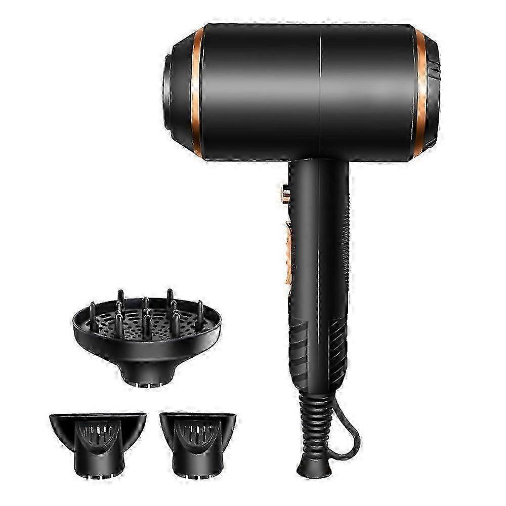 Hair Dryer 3 Speeds Adjustable Blow Dryer Hot / Cold Wind With 3 Nozzles Diffusers