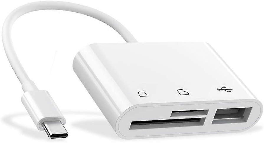 USB C to Micro SD TF Memory Card Reader, Compatible with iPad Pro, MacBook Pro/Air, Chromebook, 3 in 1 USB Camera, Card Reader Adapter for XPS, Galaxy