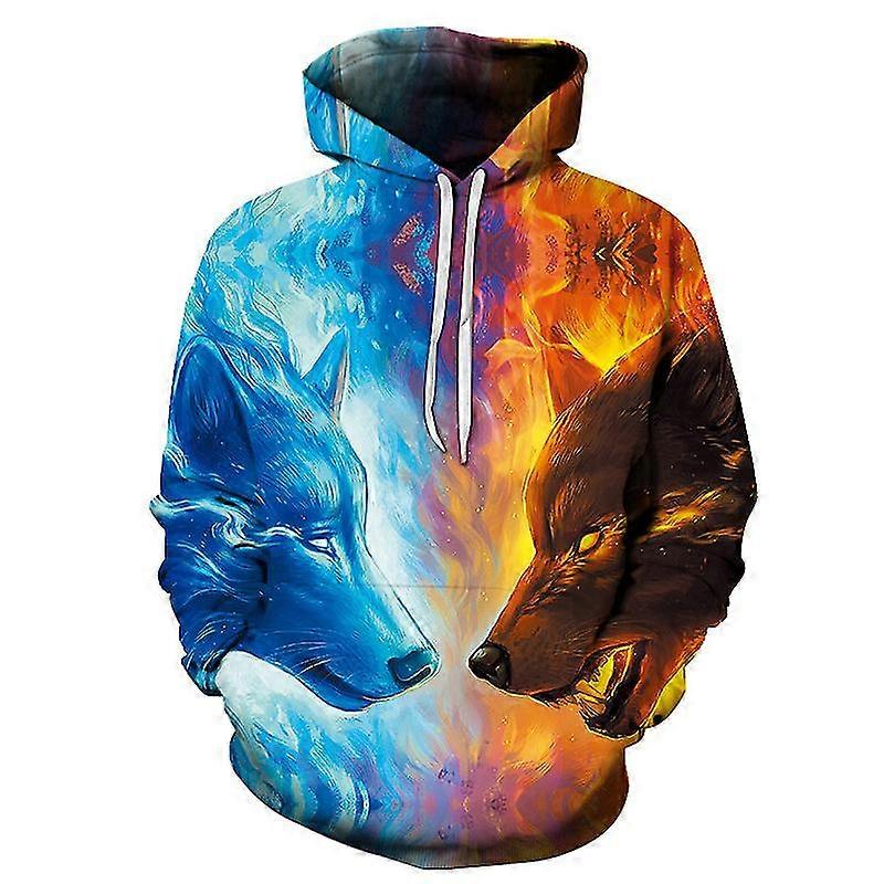 Qian Printed Pullover Personality Wolf Head Herren und Damen Langarmpullover Pullover Style 16