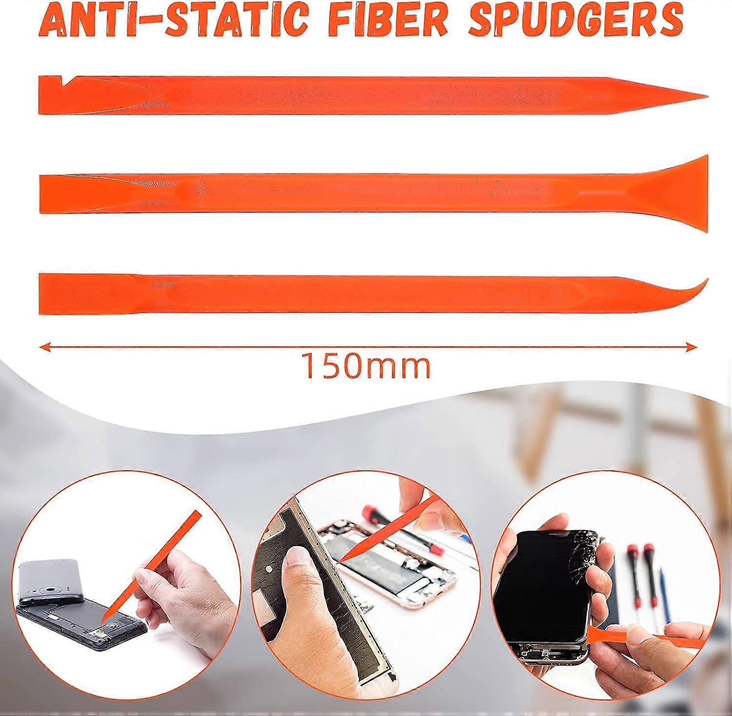 18 Pieces Non-Scratch Plastic Scraper Tool Carbon Fiber Plastic Scraper Multi-Purpose Scraper Pen-Shaped Scraper Cleaning Scraper Tool (Orange)