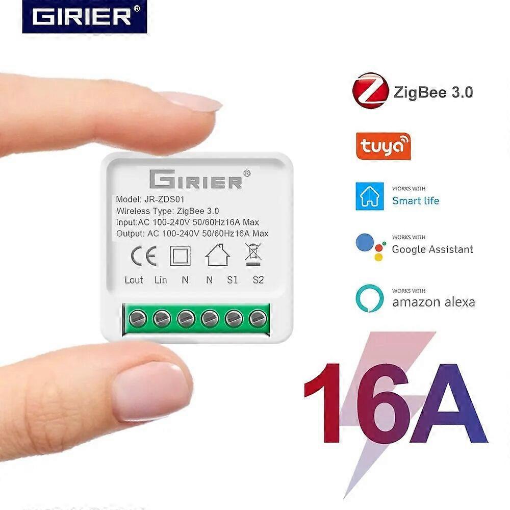 GIRIER Tuya ZigBee 3.0 Smart Light Switch Module Smart Home Automation DIY Breaker Supports 2 Way Control Works Alexa Hey Google