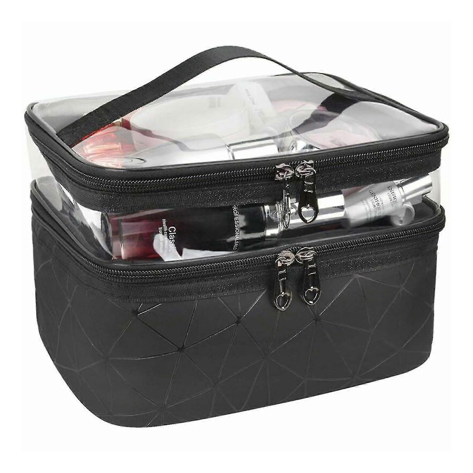 Large Cosmetic Case Makeup Bag Storage Box Handle Organizer