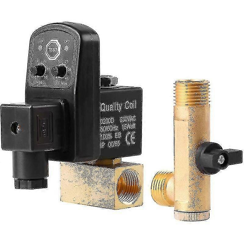 G1/2 Dn15 Automatic Drain Valve, Automatic Electronic Timed Drain Valve For Air Compressor Condensate Management(ac230v) - YX