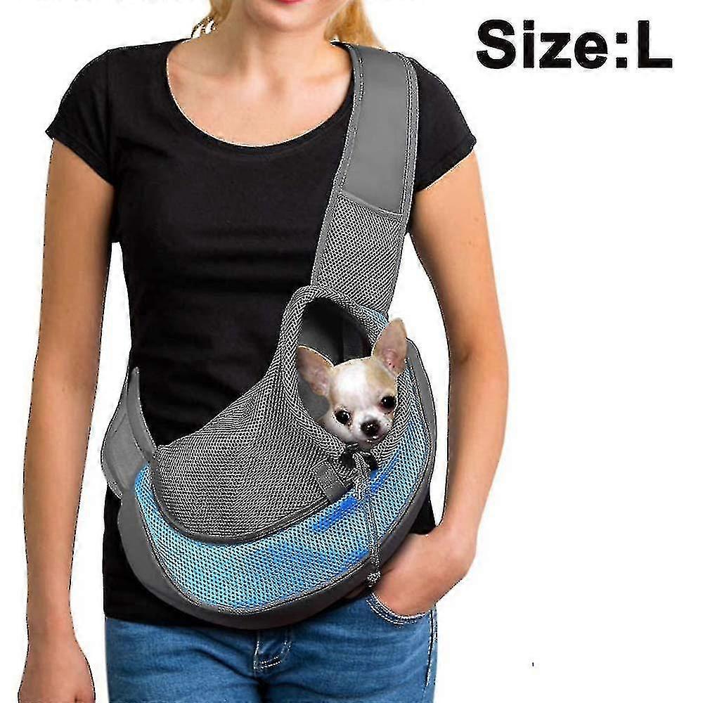 Dog Cat Sling R, Adjable ombro acolchoado S, com bolso com zíper para viagens ao ar livre