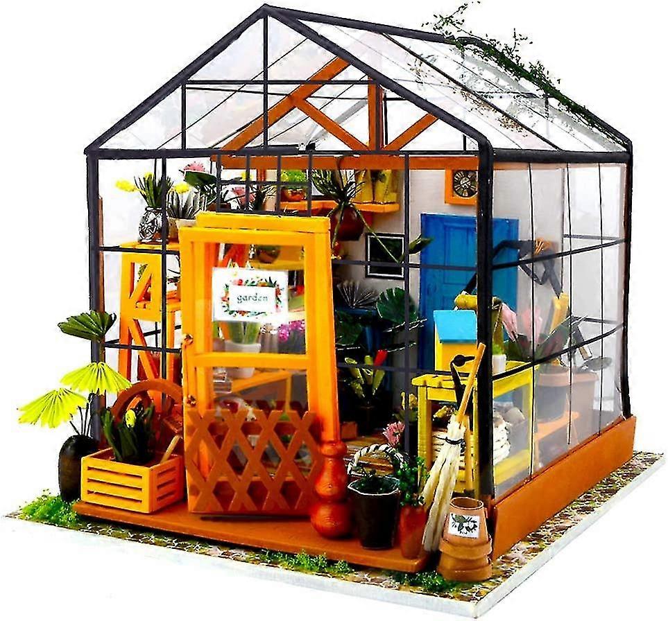 家具付きDIYドールハウスミニチュアキット、3D木製ミニチュアハウス、ミニチュアドールハウスキット