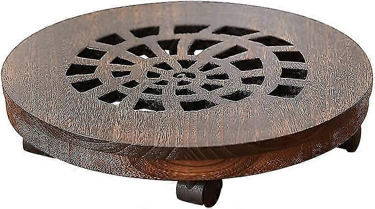 Wood Plant Caddy - Heavy Duty Rolling Planter Dolly with Rotating Casters for Movable Flower Pots