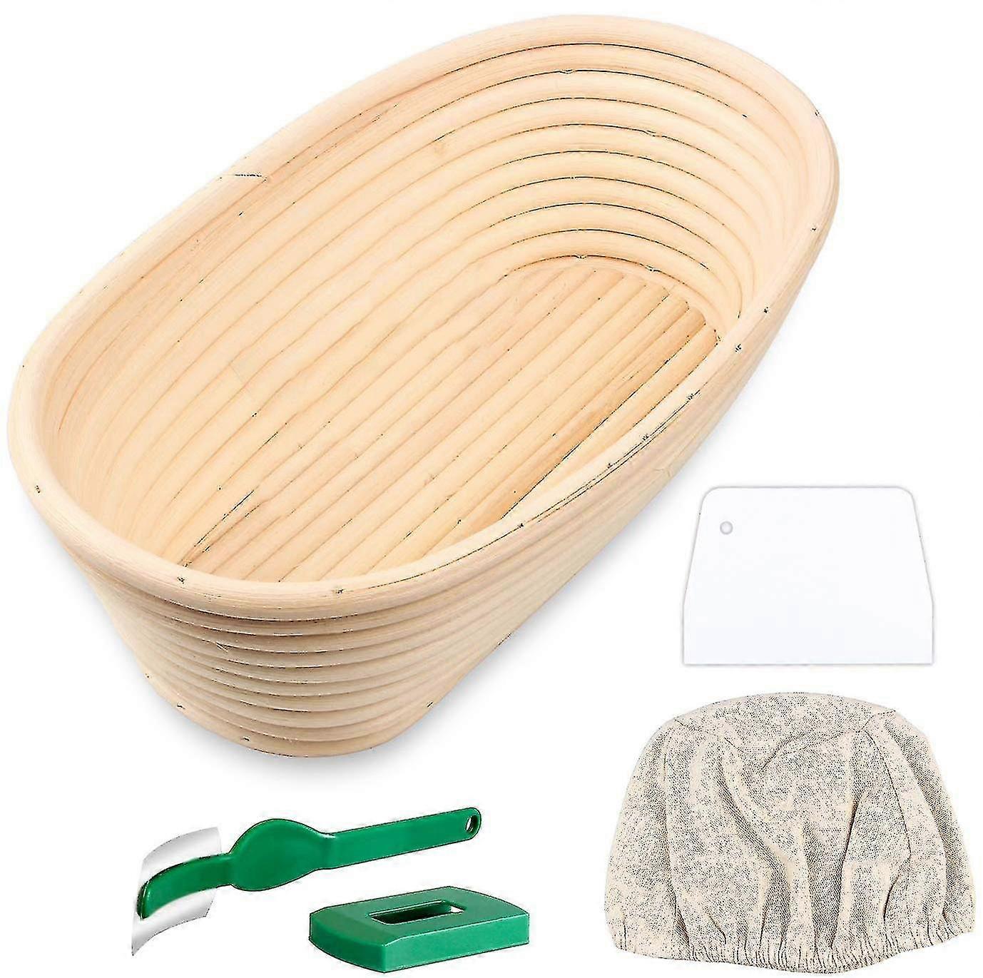 Oval Bread Proofing Basket, Handmade Banneton Bread Proofing Basket Brotform With Bread Lame, Dough (haoyi)