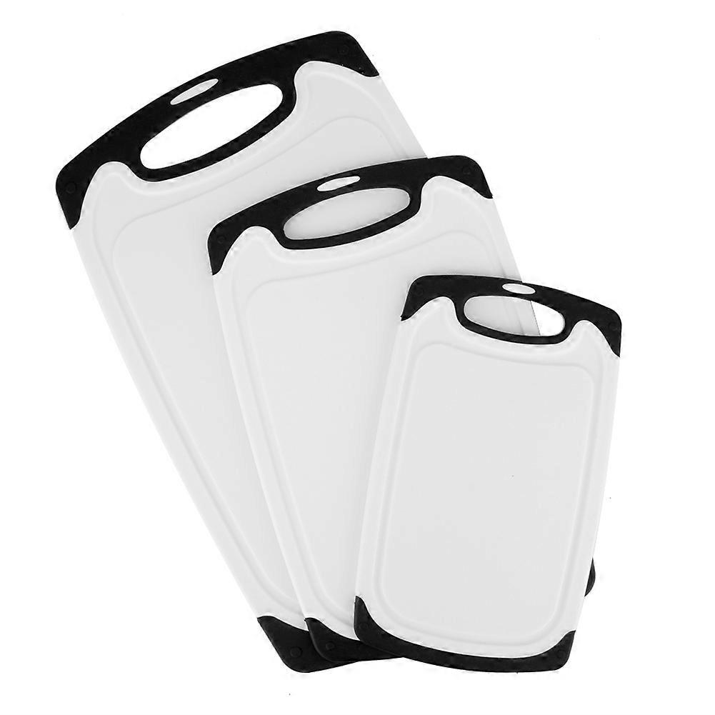 3pcs Durable Non slip Fruit Vegetable Cutting Chopping Board for Home Kitchen Use(Black )