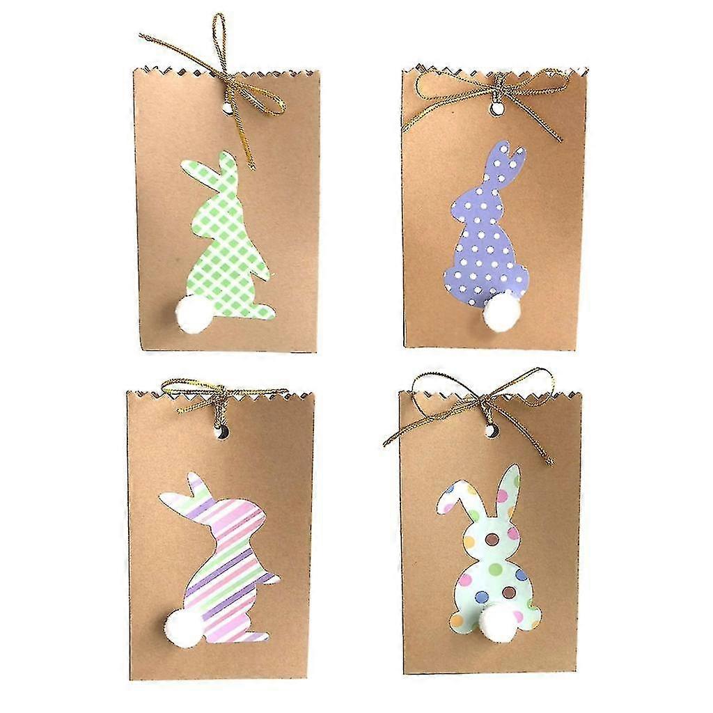 24pcs Mini Kraft Paper Easter Gift Bags Multipurpose Organizer