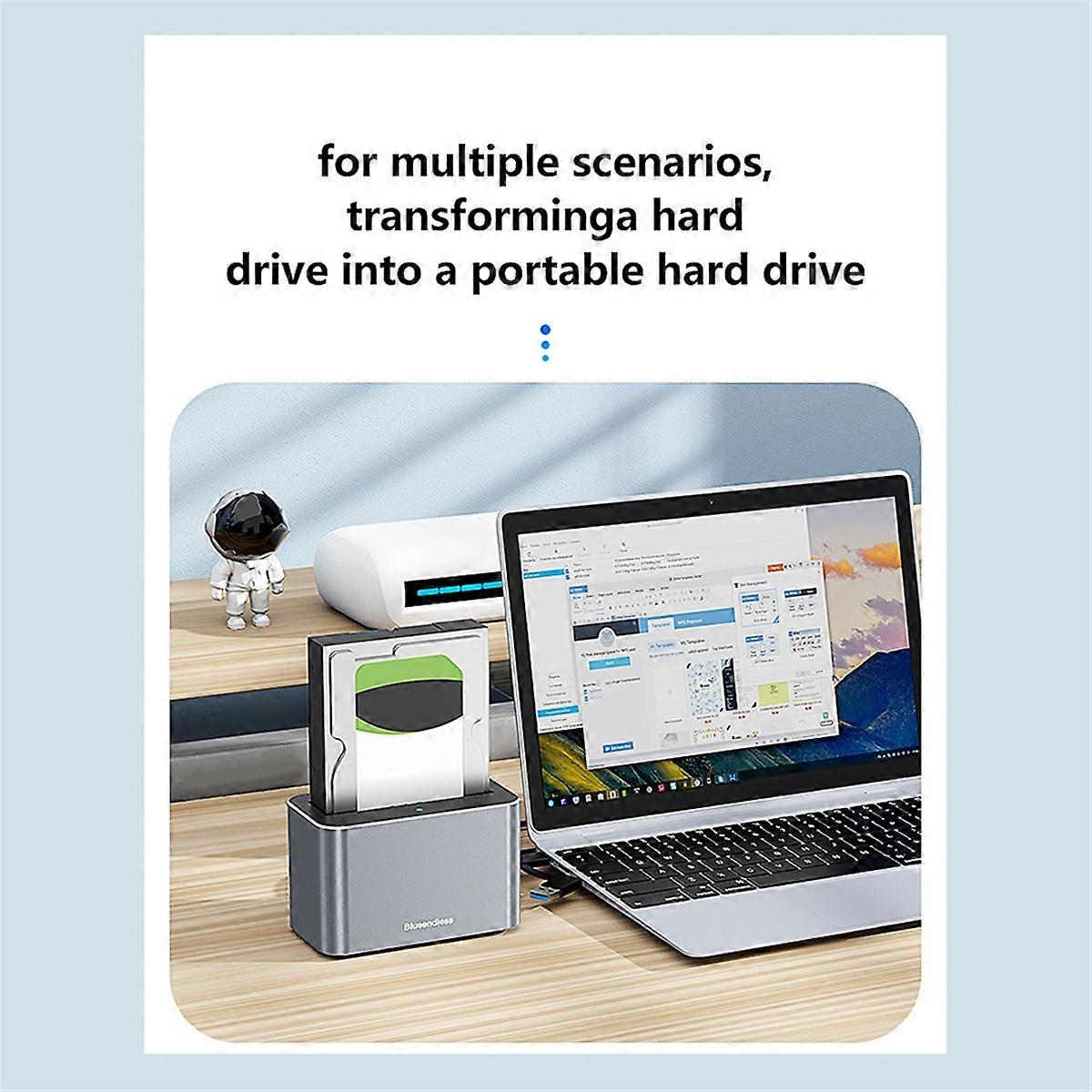 SAS to USB 3.0 Hard Drive Docking Station, 5Gbps High-Speed Adapter, Supports 20TB,for 2.5/3.5 Inc