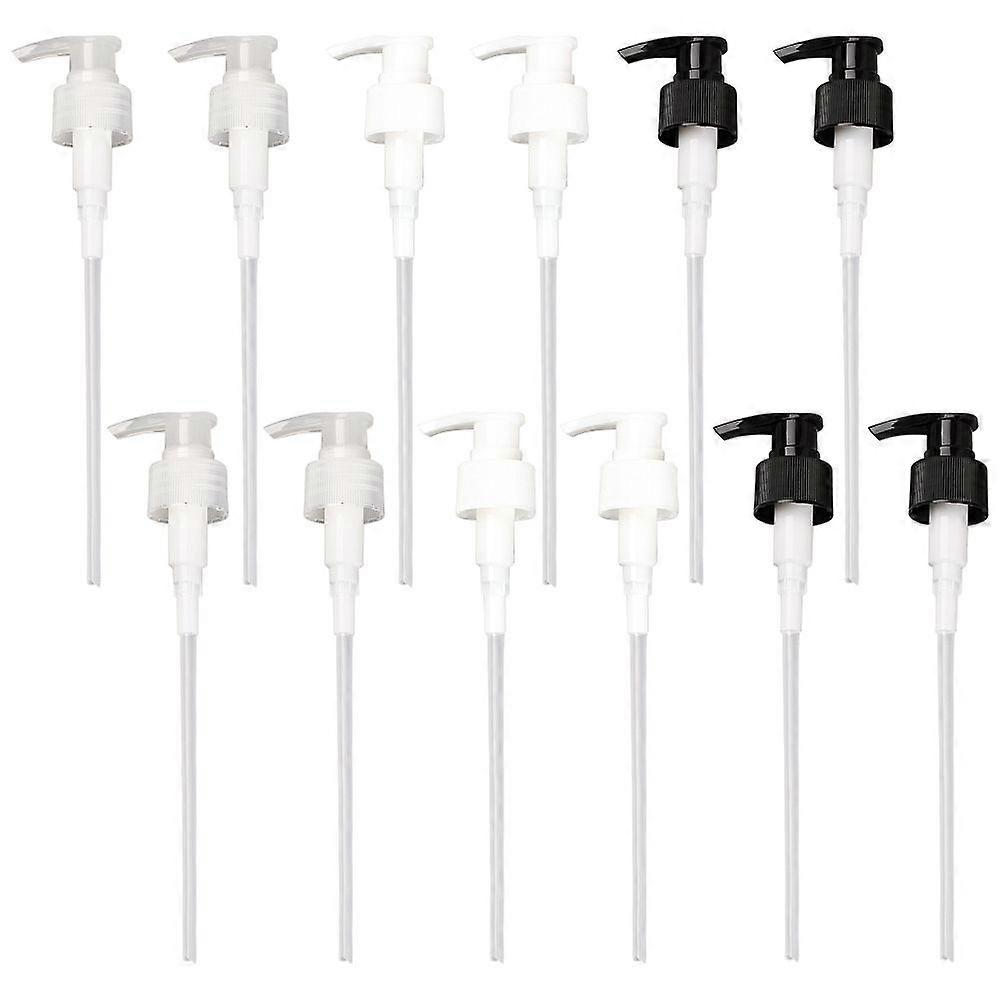 12Pcs 3 Colors Plastic Dispensing Pump with Tube for Shampoo and Conditioner Jugs Bottles Mixed Color 21.5x4.8x2.9cm 3 Colours 4pcs/colour 12pcs