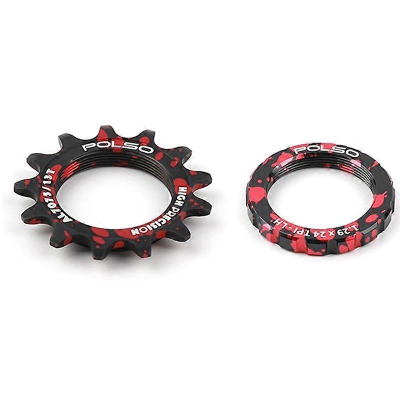 POLSO Fixed Gear Cog 13T Single Speed Bicycle Flywheel Piece & Lockring Flywheel for Fixie Track Bike Hub
