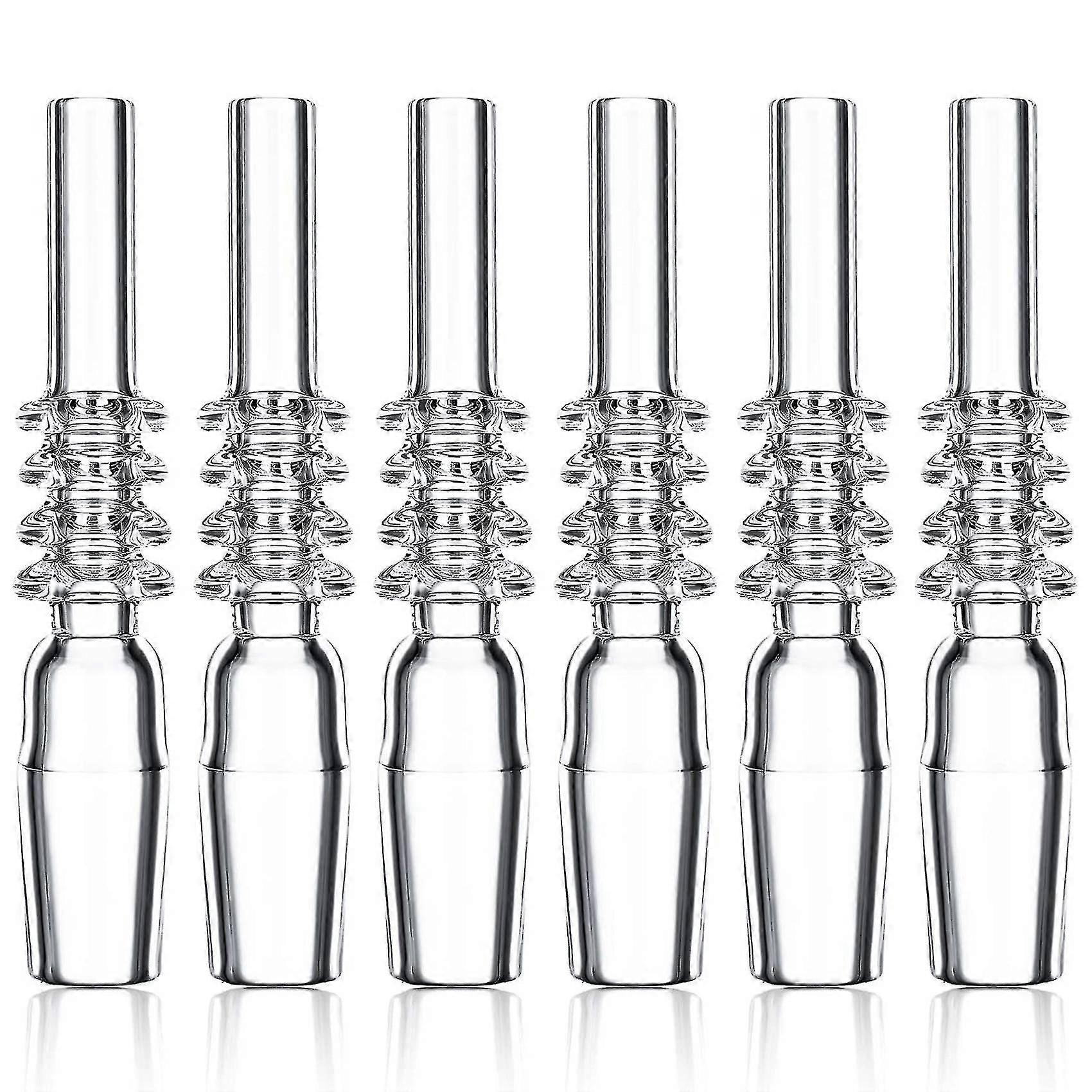 6 Pieces Clear Quartz Tube Tip Quartz Tube Straws Glass Straws Reusable Straw Quartz Tip (14 Mm)