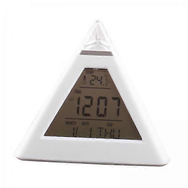 3xLEDピラミッド目覚まし時計デコレーションギフト高齢者の子供のためのスヌーズ機能