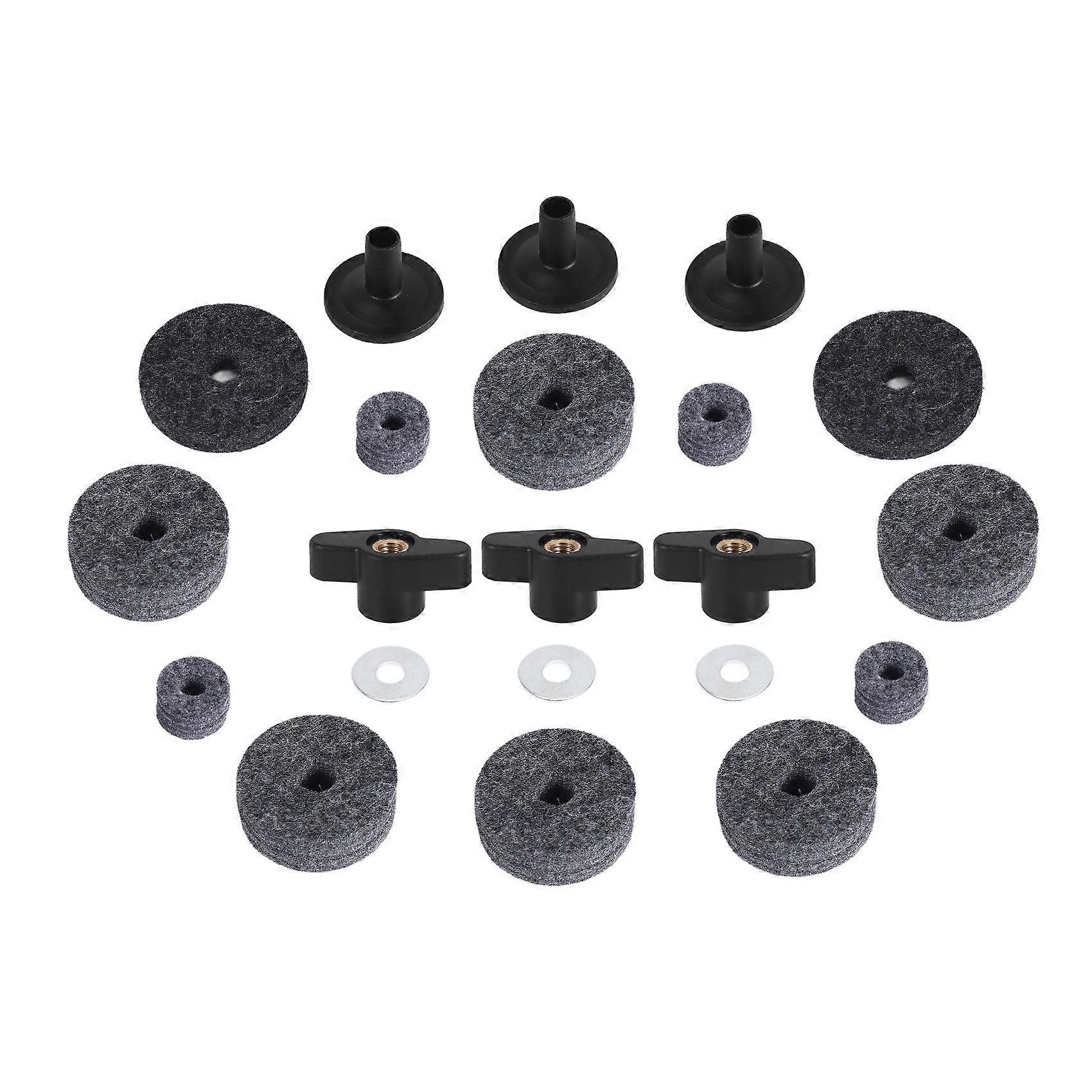 21 Pcs Cymbal Felts Hi-Hat Clutch Felt Cymbal Stand Sleeves with Base Wing Nuts & Cymbal Washer for