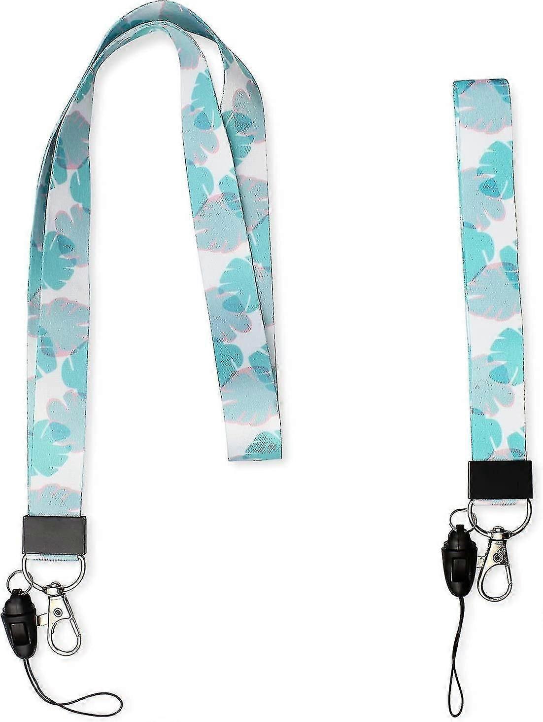 6pcs Lanyard Key Lanyard Office Lanyard For Neck With Swivel Lobster Clasp Neck Strap For Keys, Card Holder, Whistle, Wallet - Leaf