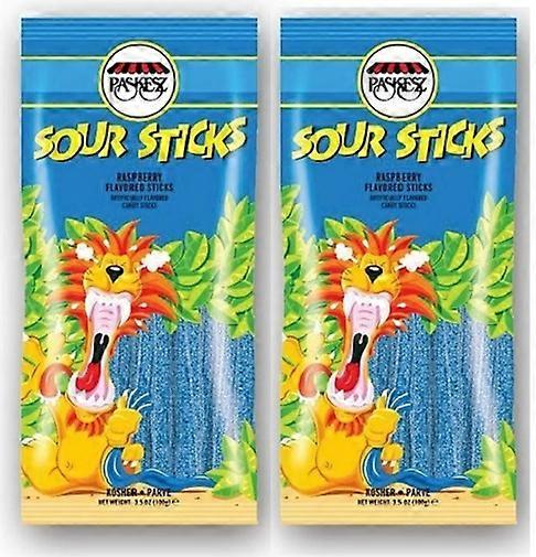 Paskesz Sour Candy Sticks Raspberry 2 Pack
