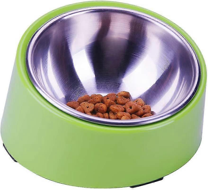 Barrier Free 15 Inclined Bowl, Suitable For Dogs And Cats, Inclined Angle Bulldog Bowl Pet Feeder, Non Slip And Non Overflow, Easier To Get Food