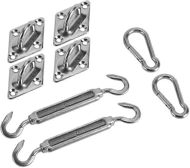 Kit di fissaggio della vela dell'ombra 8pcs, kit di fissaggio della vela parasole in acciaio inossidabile Kit hardware completo Accessori per l'installazione della staffa in acciaio inossidabile argento