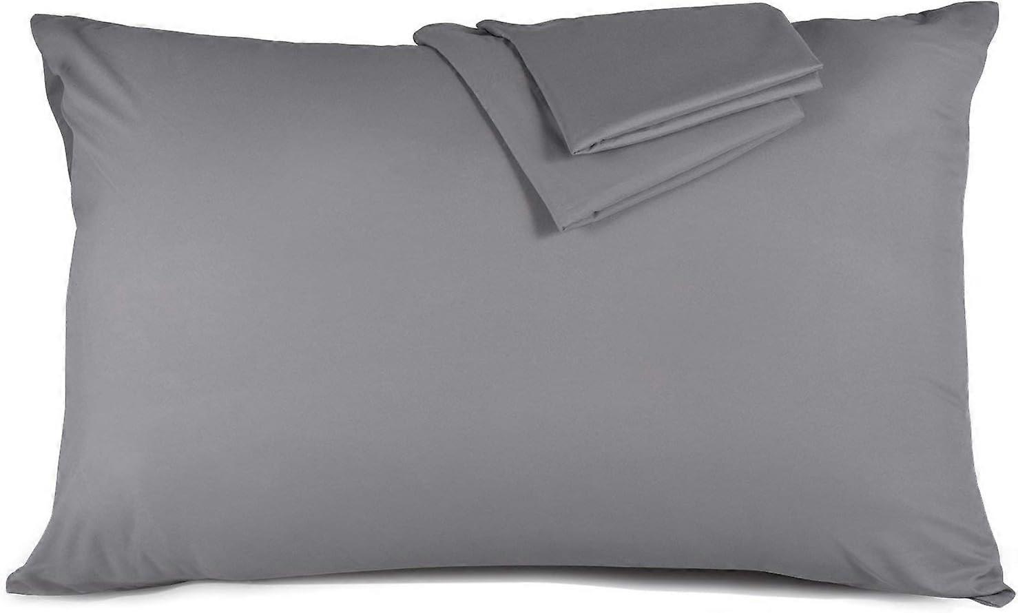 Pillowcase 48x74 cm - Set of 2 Super Soft Microfiber, Anti-mite and Hypoallergenic (Grey)