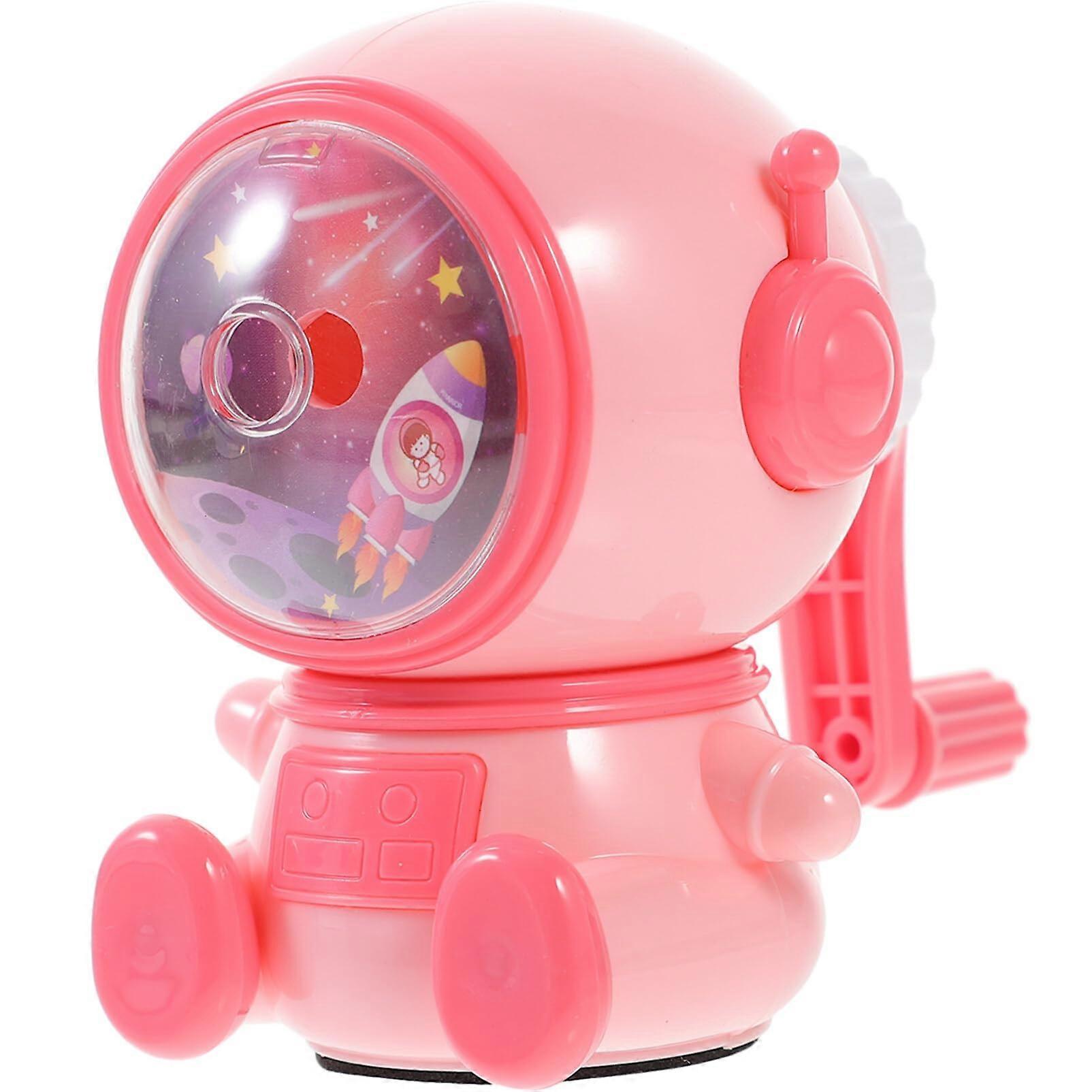 Hand Crank Spaceman Pencil Sharpener - Cartoon Astronaut Manual Sharpener for Colored and Makeup Pencils