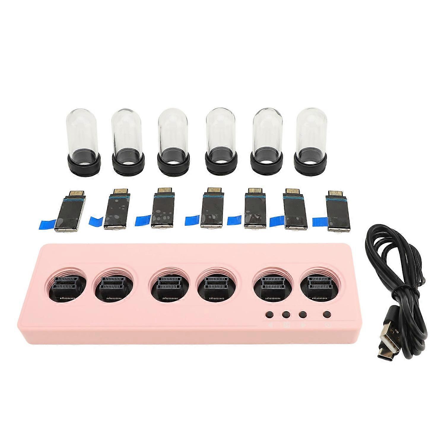 Tube Clock Kit Wireless Control with 6 Bit Mini IPS LCD Screen 12 24 Hours RGB Backlit Desktop Decor