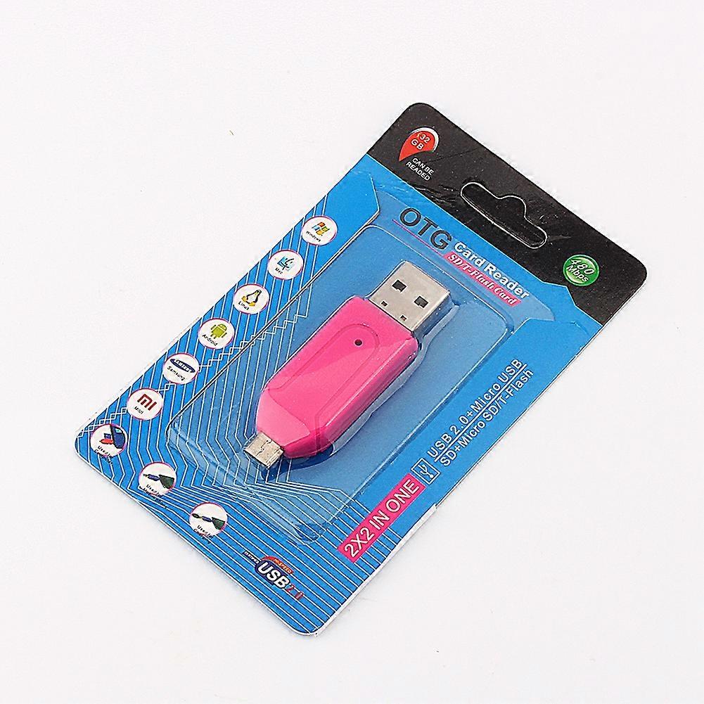 2 In 1 Dual USB Plug for OTG Memory Card Reader For Smartphone Computer