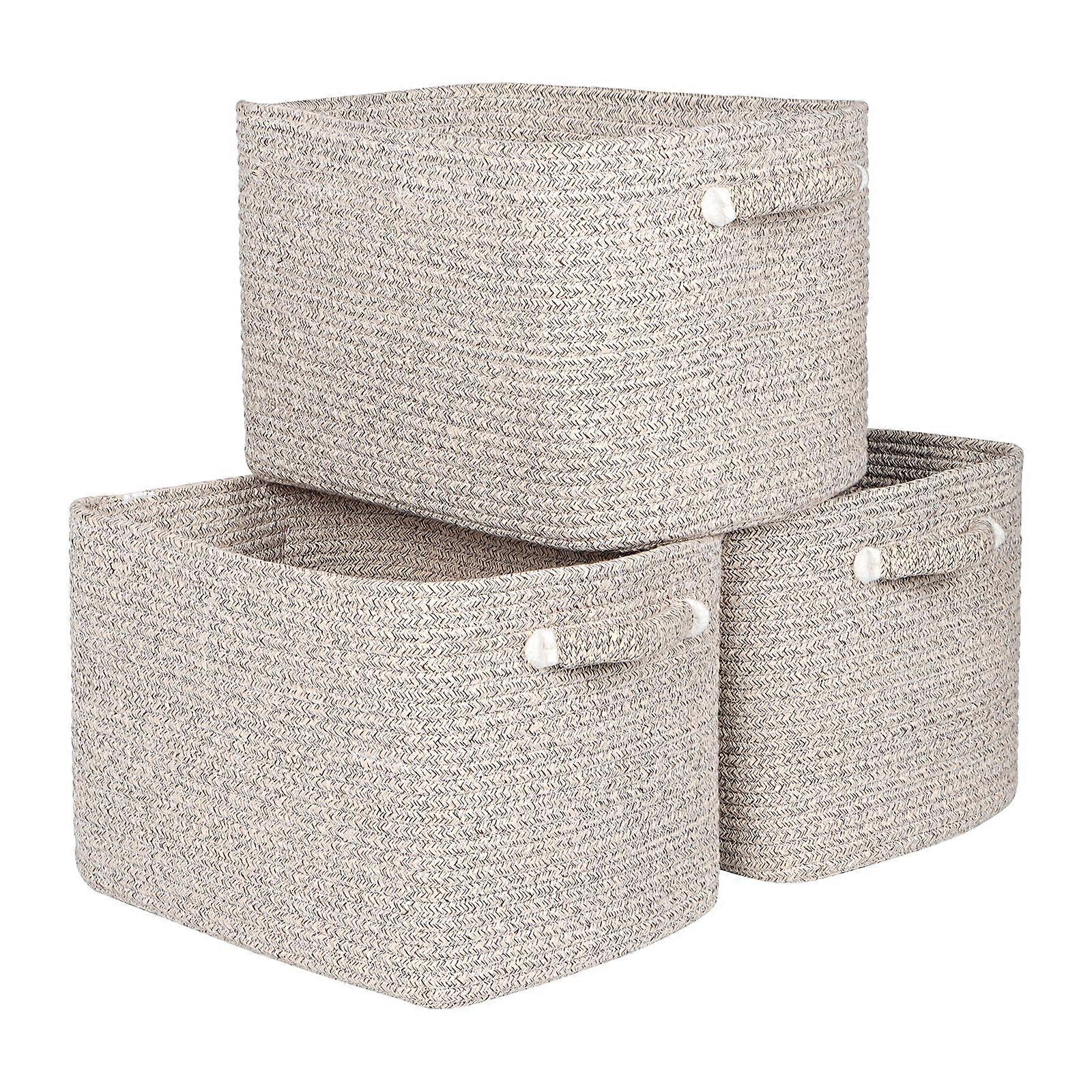 15"x11"x10" Rope Baskets, Woven Bins
