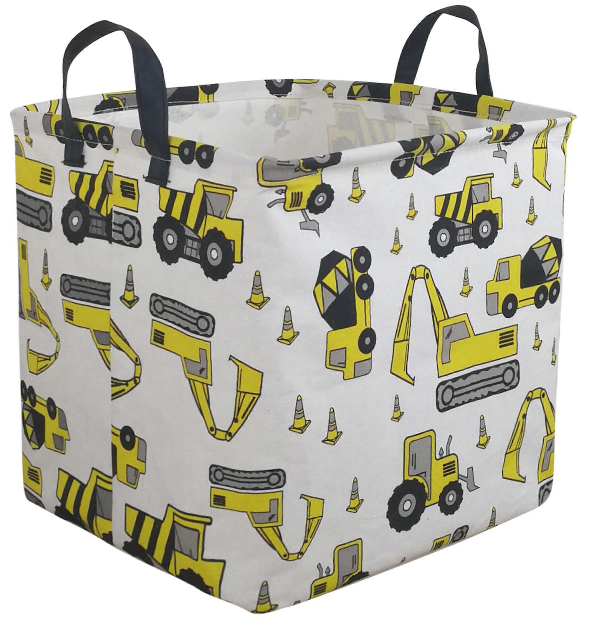 Square Toy Bin Organizer for Bedroom and Laundry - Fabric Storage Container, Small Size, Neutral Color for Closet Organization