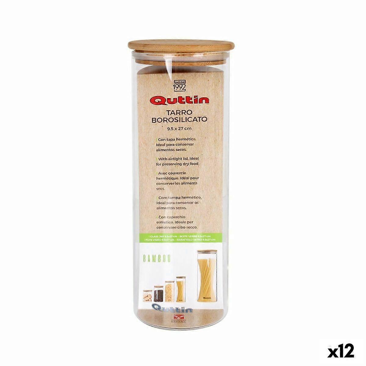 Dose Quttin Silikon Borosilikatglas 1,55 L 10,2 x 28 cm (12 Stück)