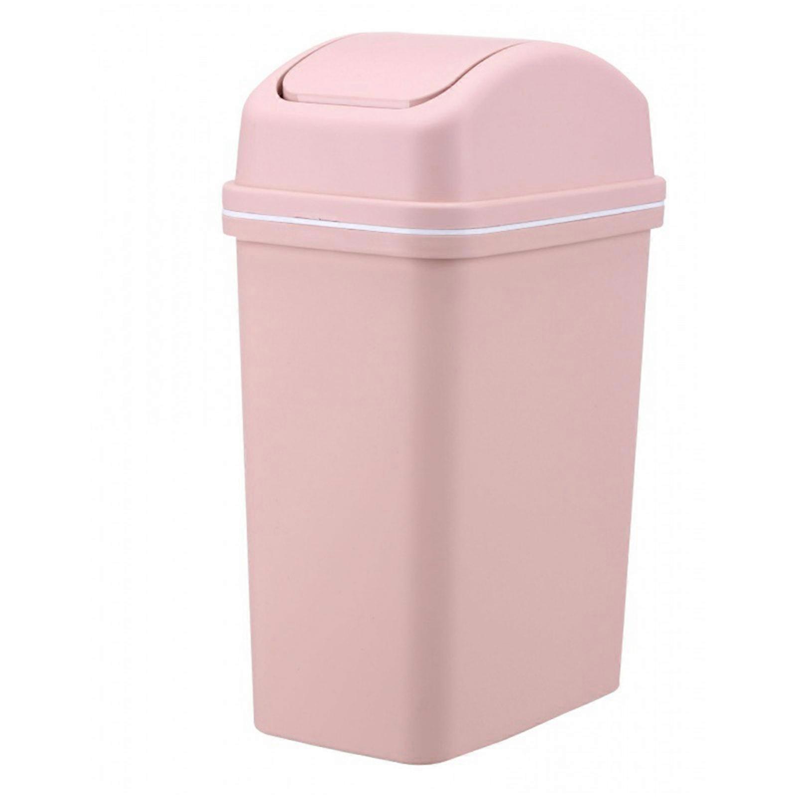 Trash Can Easy Swing Lid Trash Container, Spacious and Odor Resistant Garbage Bin for Indoor Space Nordic Powder