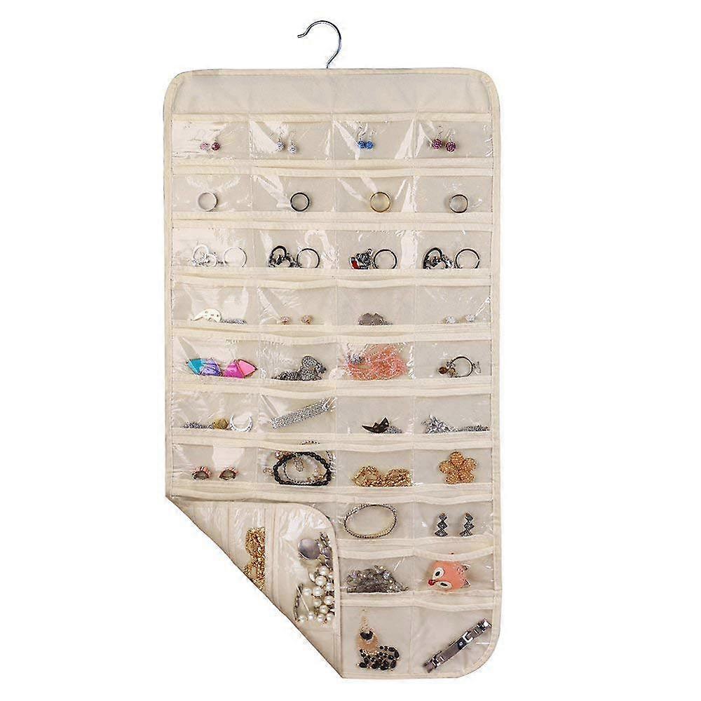 Rotating Jewelry Organizer Over-the-Door Dual-Sided Storage Solution with Adjustable Hooks and Compact Design