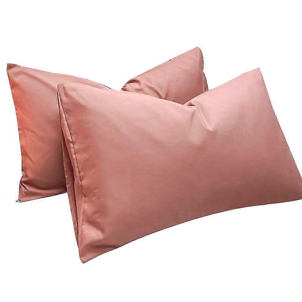 Dark Grey Pillowcase Set Of 2, Washed Cotton Soft Sateen Weave Bed Pillow Cover