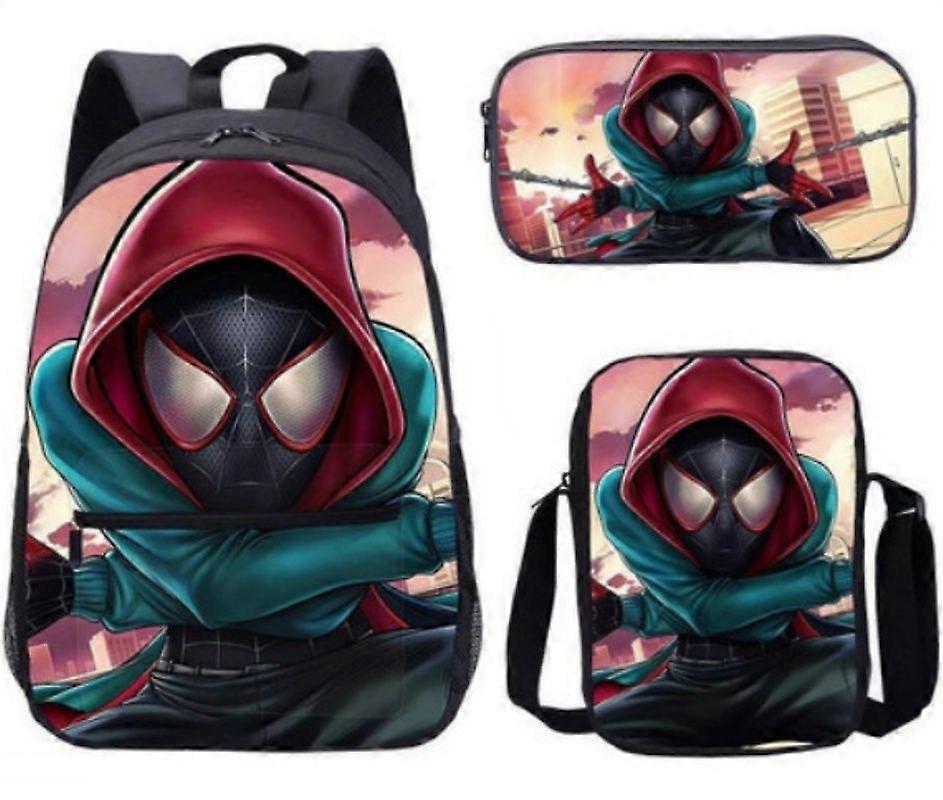 Spider Man Backpack, Travel Laptop Backpack, Water Resistant College School Computer Bag, Durable 3 piece set