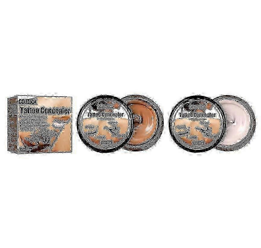 タトゥーコンシーラーカバータトゥー傷跡あざスポット防水ブライトニング目に見えない2色コンシーラー -